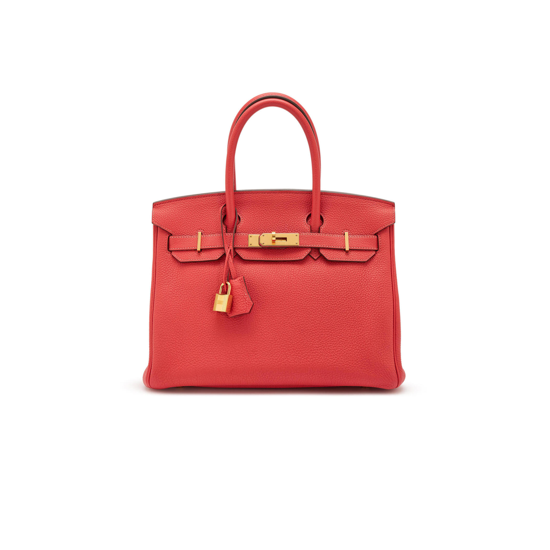 H**me5 BIRKIN 25 TOGO LEATHER RED GOLD BUCKLE BAG 7622672931 (25*20*13cm) Master Quality